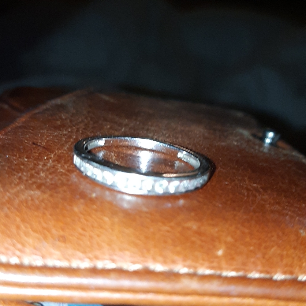 White gold real diamond wedding band
